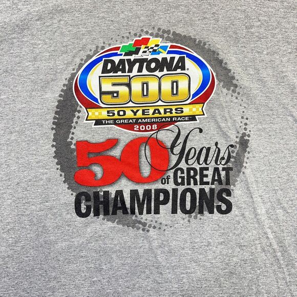 Daytona 500 NASCAR T-Shirt Mens 2XL XXL Grey 50 Year Anniversary 2008 Y2K VTG - Picture 3 of 9